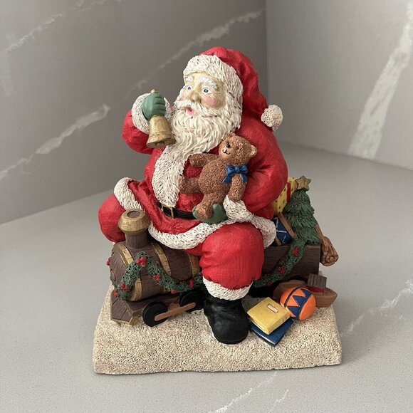 Vintage Christmas Classic Santa Hand Cast Hand Painted Door Stop 1990 Heavy - Picture 2 of 10